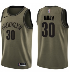 Youth Nike Brooklyn Nets #30 Dzanan Musa Swingman Green Salute to Service NBA Jersey
