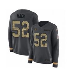 Women's Nike Chicago Bears #52 Khalil Mack Limited Black Salute to Service Therma Long Sleeve NFL Jersey