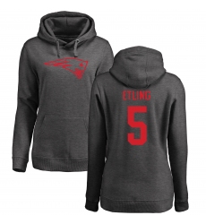 NFL Women's Nike New England Patriots #5 Danny Etling Ash One Color Pullover Hoodie