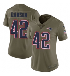 Women's Nike New England Patriots #42 Duke Dawson Limited Olive 2017 Salute to Service NFL Jersey