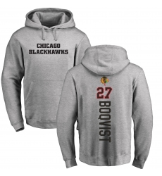 NHL Adidas Chicago Blackhawks #27 Adam Boqvist Ash Backer Pullover Hoodie