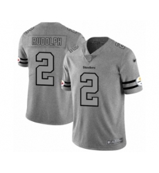 Men's Pittsburgh Steelers #2 Mason Rudolph Limited Gray Team Logo Gridiron Football Jersey
