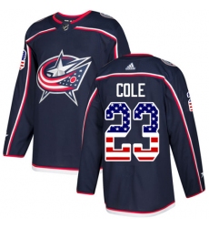 Youth Adidas Columbus Blue Jackets #23 Ian Cole Authentic White Away NHL Jersey
