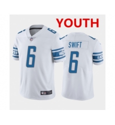 Youth Detroit Lions #6 D'Andre Swift White Vapor Untouchable Limited Stitched Jersey