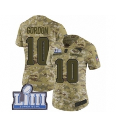Women's Nike New England Patriots #10 Josh Gordon Limited Camo 2018 Salute to Service Super Bowl LIII Bound NFL Jersey