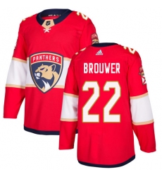 Men's Adidas Florida Panthers #22 Troy Brouwer Authentic Red Home NHL Jersey
