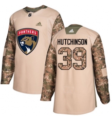 Men's Adidas Florida Panthers #39 Michael Hutchinson Authentic Camo Veterans Day Practice NHL Jersey