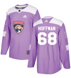 Men's Adidas Florida Panthers #68 Mike Hoffman Authentic Purple Fights Cancer Practice NHL Jersey