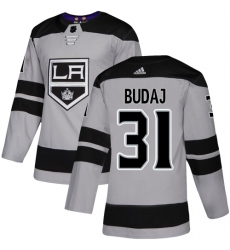 Youth Adidas Los Angeles Kings #31 Peter Budaj Authentic Gray Alternate NHL Jersey