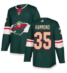 Men's Adidas Minnesota Wild #35 Andrew Hammond Authentic Green Home NHL Jersey