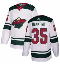 Men's Adidas Minnesota Wild #35 Andrew Hammond Authentic White Away NHL Jersey
