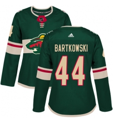 Women's Adidas Minnesota Wild #44 Matt Bartkowski Authentic Green Home NHL Jersey