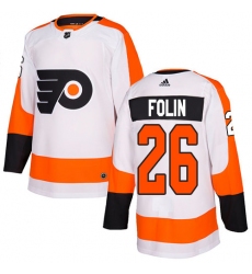 Youth Adidas Philadelphia Flyers #26 Christian Folin Authentic White Away NHL Jersey
