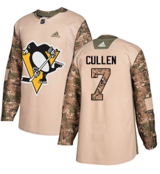 Youth Adidas Pittsburgh Penguins #7 Matt Cullen Authentic Camo Veterans Day Practice NHL Jersey