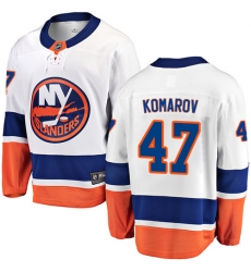 Men's New York Islanders #47 Leo Komarov Fanatics Branded White Away Breakaway NHL Jersey