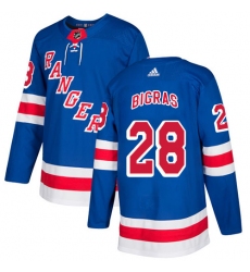 Men's Adidas New York Rangers #28 Chris Bigras Premier Royal Blue Home NHL Jersey