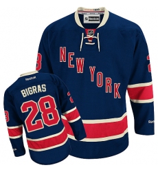 Men's Reebok New York Rangers #28 Chris Bigras Authentic Navy Blue Third NHL Jersey