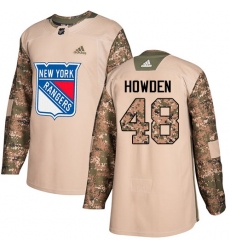 Men's Adidas New York Rangers #48 Brett Howden Authentic Camo Veterans Day Practice NHL Jersey