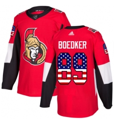 Men's Adidas Ottawa Senators #89 Mikkel Boedker Authentic Red USA Flag Fashion NHL Jersey