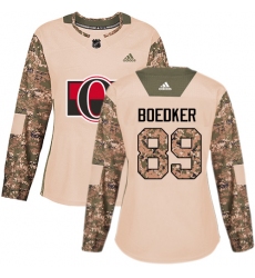 Women's Adidas Ottawa Senators #89 Mikkel Boedker Authentic Camo Veterans Day Practice NHL Jersey