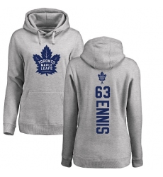 NHL Women's Adidas Toronto Maple Leafs #63 Tyler Ennis Ash Backer Pullover Hoodie