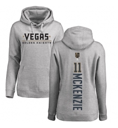 NHL Women's Adidas Vegas Golden Knights #11 Curtis McKenzie Gray Backer Pullover Hoodie