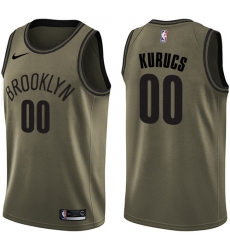 Men's Nike Brooklyn Nets #00 Rodions Kurucs Swingman Green Salute to Service NBA Jersey