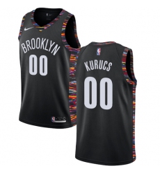 Women's Nike Brooklyn Nets #00 Rodions Kurucs Swingman Black NBA Jersey - 2018 19 City Edition