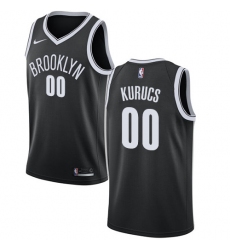 Women's Nike Brooklyn Nets #00 Rodions Kurucs Swingman Black NBA Jersey - Icon Edition