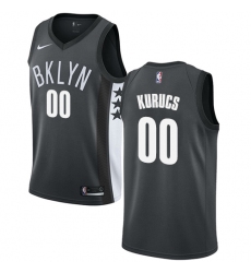 Youth Nike Brooklyn Nets #00 Rodions Kurucs Swingman Gray NBA Jersey Statement Edition