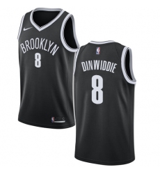 Women's Nike Brooklyn Nets #8 Spencer Dinwiddie Swingman Black NBA Jersey - Icon Edition