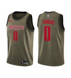 Men's Nike Houston Rockets #0 Marquese Chriss Swingman Green Salute to Service NBA Jersey