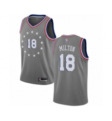 Women's Philadelphia 76ers #18 Shake Milton Swingman Gray Basketball Jersey - City Edition