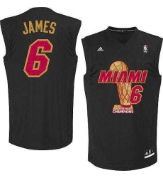 Miami Heat 6 LeBron James Black 2013 NBA Finals Champions Stitched NBA Jersey