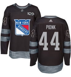 Men's Adidas New York Rangers #44 Neal Pionk Black 1917-2017 100th Anniversary Stitched NHL Jersey