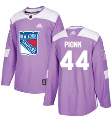 Men's Adidas New York Rangers #44 Neal Pionk Purple Authentic Fights Cancer Stitched NHL Jersey