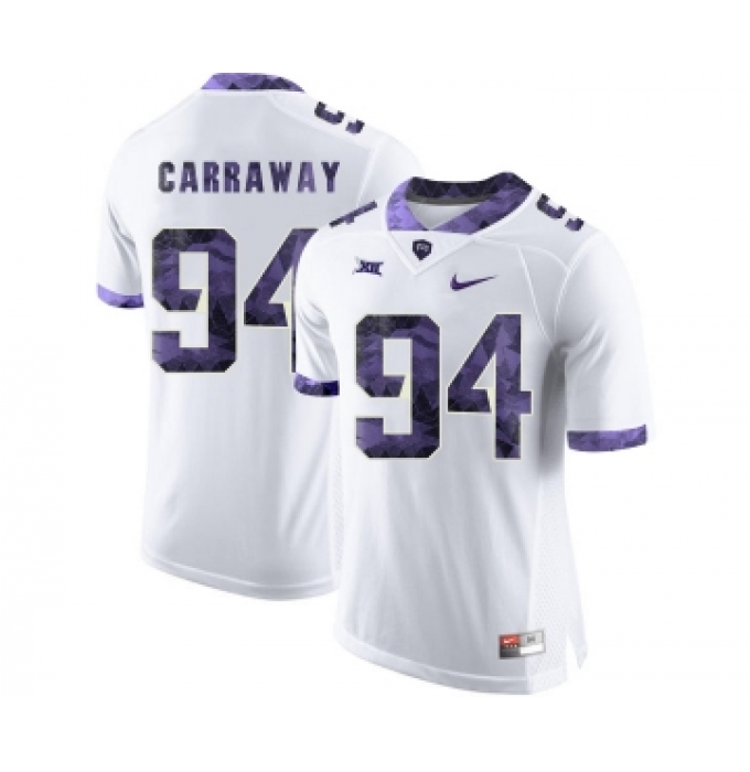 TCU Horned Frogs 94 Josh Carraway White Print College Football Limited Jersey