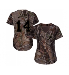 Women's Atlanta Braves #14 Matt Joyce Authentic Camo Realtree Collection Flex Base Baseball Jersey