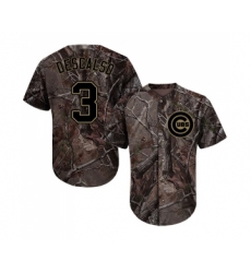 Youth Chicago Cubs #3 Daniel Descalso Authentic Camo Realtree Collection Flex Base Baseball Jersey