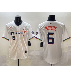 Men's Houston Astros #6 Jake Meyers White 2025 City Connect Limited Stitched Baseball Jersey