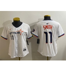 Women's Houston Astros #11 Cam Smith White 2025 City Connect Limited Stitched Baseball Jersey(Run Small)