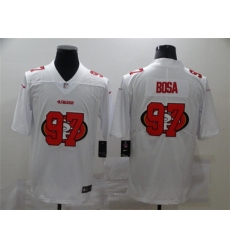 Men's San Francisco 49ers #97 Nick Bosa White Shadow Logo Limited Stitched Jersey