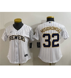 Women's Milwaukee Brewers #32 Jacob Misiorowski White Cool Base Stitched Baseball Jersey(Run Small)