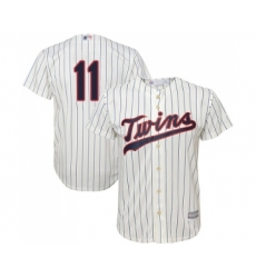 Men's Minnesota Twins #11 Jorge Polanco Replica Cream Alternate Cool Base Baseball Jersey