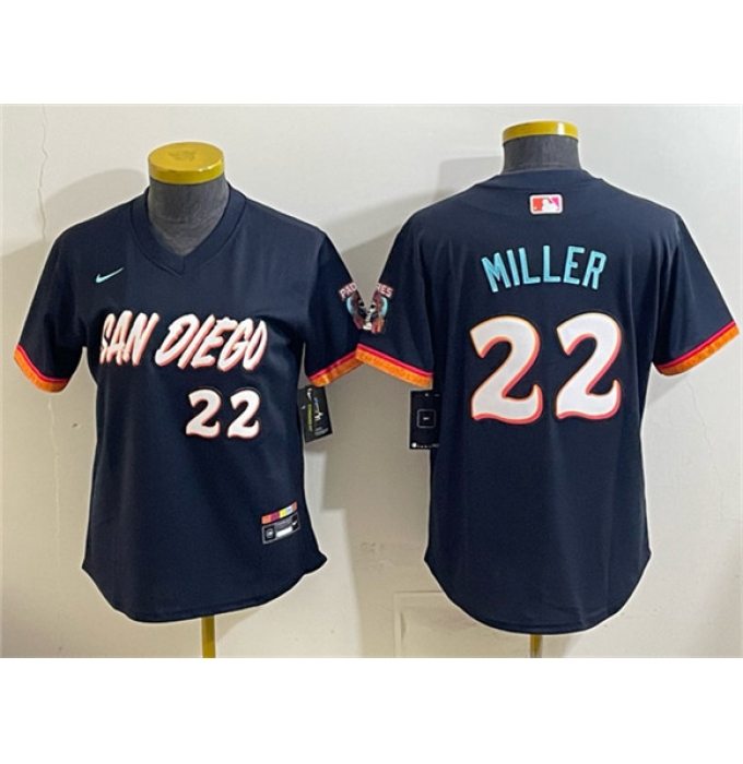 Youth San Diego Padres #22 Mason Miller Obsidian 2026 City Connect Stadium Stitched Baseball Jersey