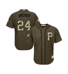 Men's Pittsburgh Pirates #24 Chris Archer Authentic Green Salute to Service Baseball Jersey