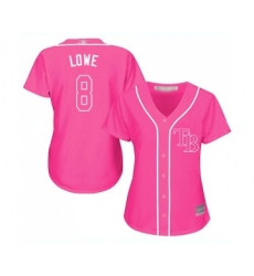Women's Tampa Bay Rays #8 Brandon Lowe Replica Pink Fashion Cool Base Baseball Jersey