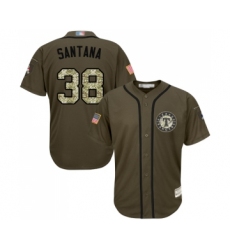 Men's Texas Rangers #38 Danny Santana Authentic Green Salute to Service Baseball Jersey