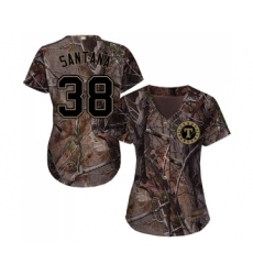 Women's Texas Rangers #38 Danny Santana Authentic Camo Realtree Collection Flex Base Baseball Jersey
