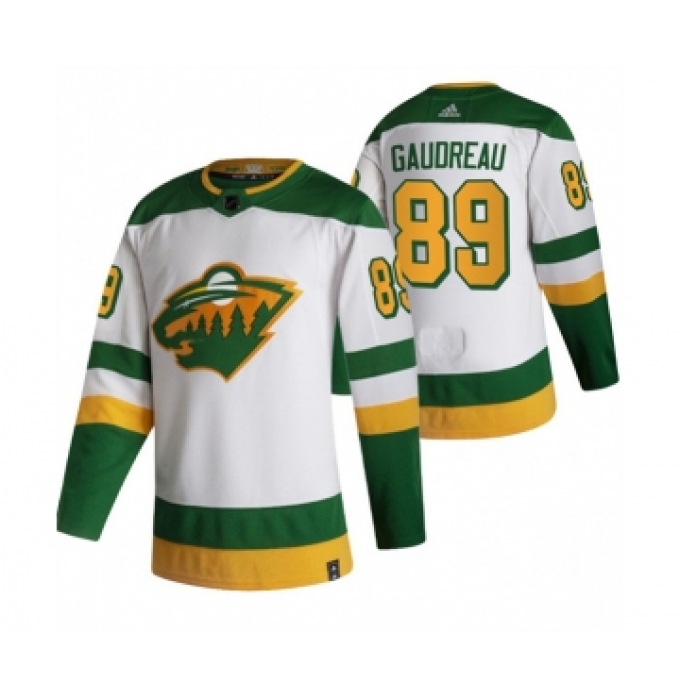 Men's Minnesota Wild #89 Frederick Gaudreau White Stitched Jersey